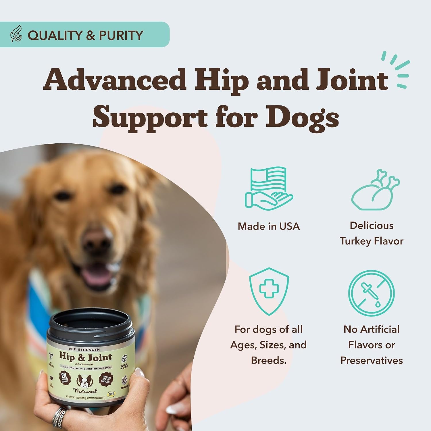 Vet Strength Hip & Joint Chews for Senior Dogs | Green Lipped Mussel