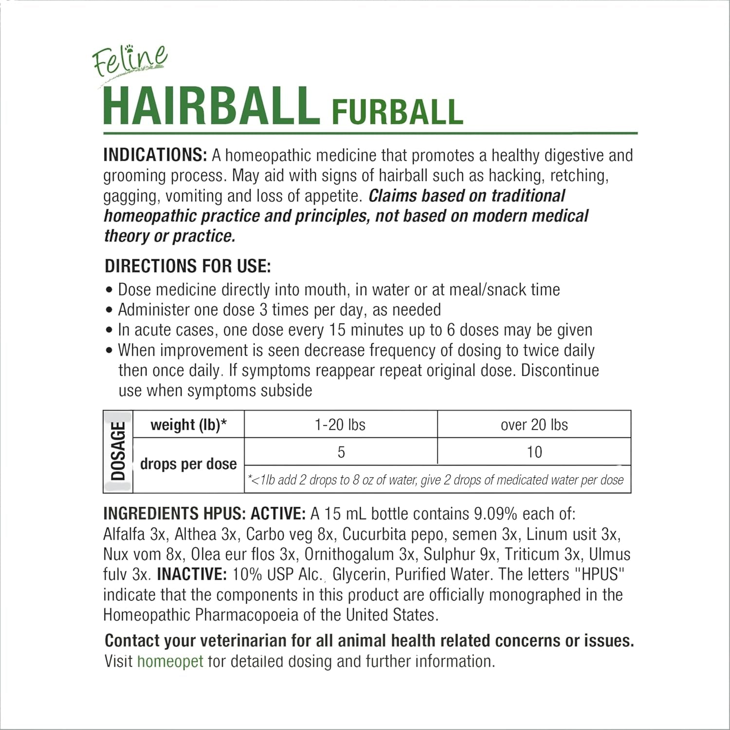 Feline Hairball · Control Natural De Bolas De Pelo