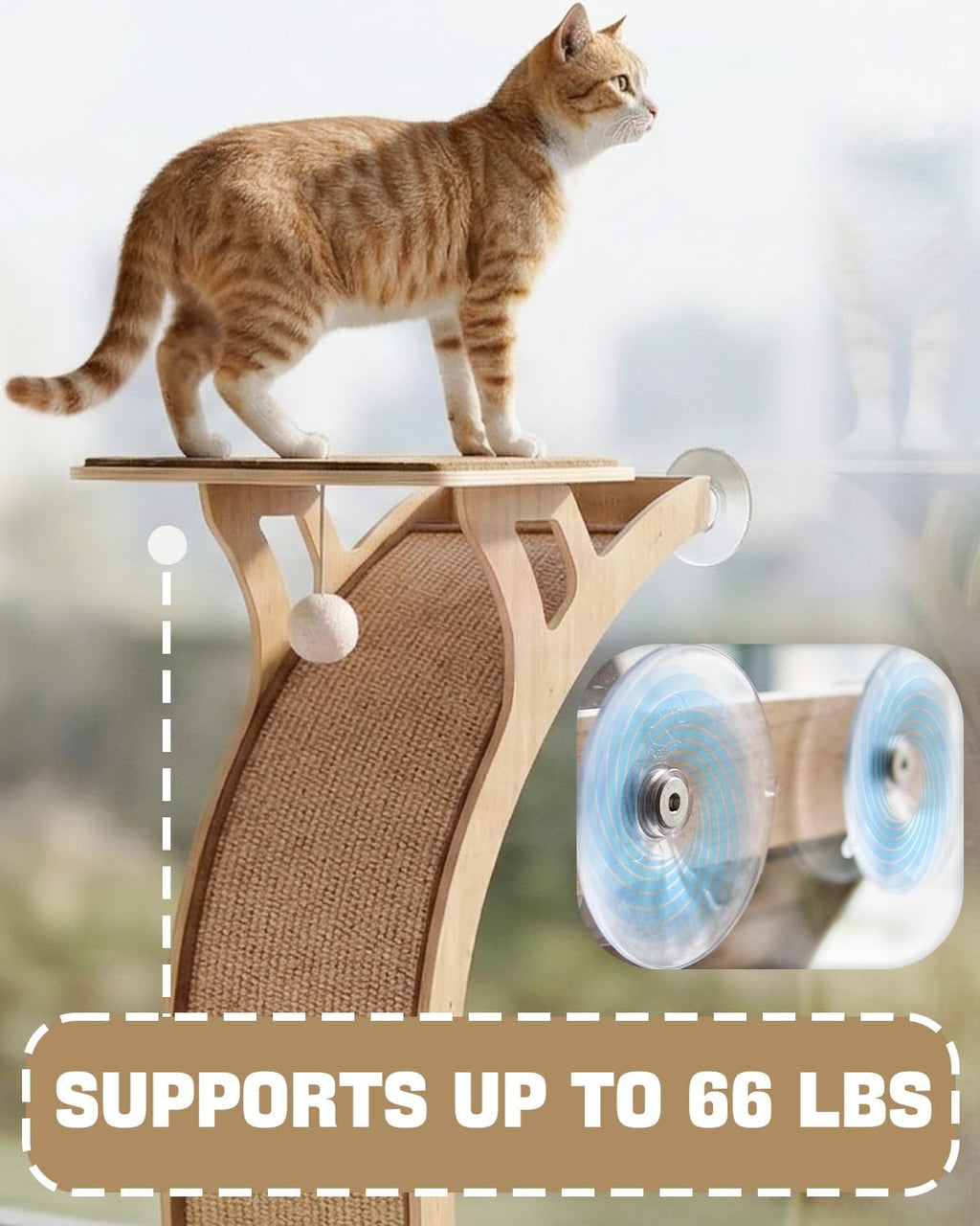 JKX Window Perch Con Rampa · Cama De Ventana Para Gatos Senior