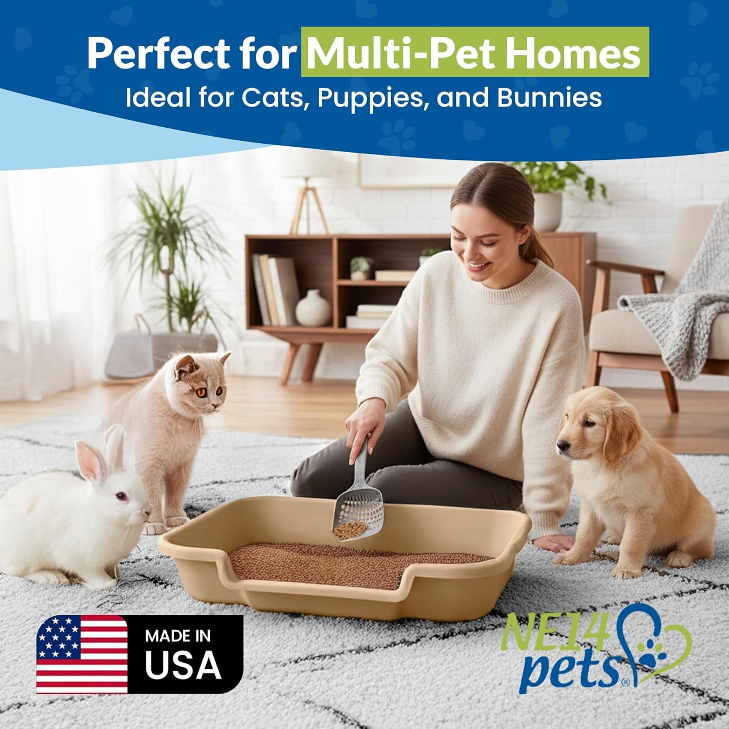 Kittygohere | Cat | Senior Comfort | Low-Entry Litter Box | Easy Access 2-Pack