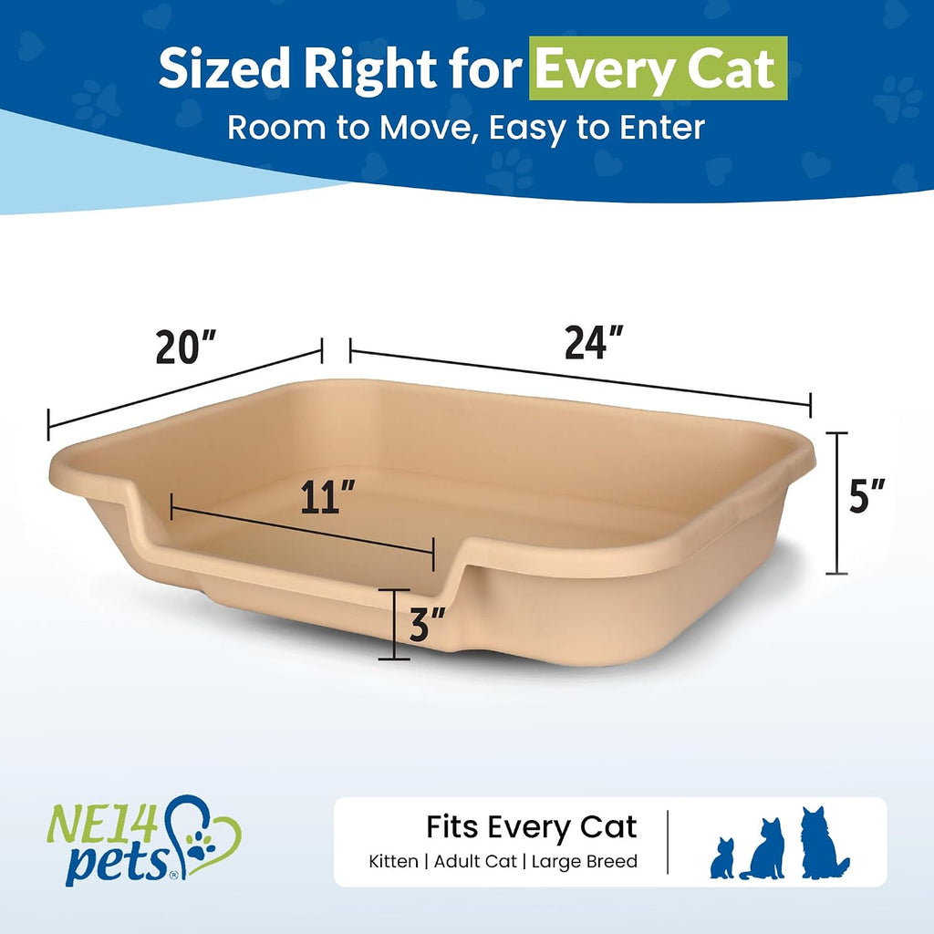 Kittygohere | Cat | Senior Comfort | Low-Entry Litter Box | Easy Access 2-Pack