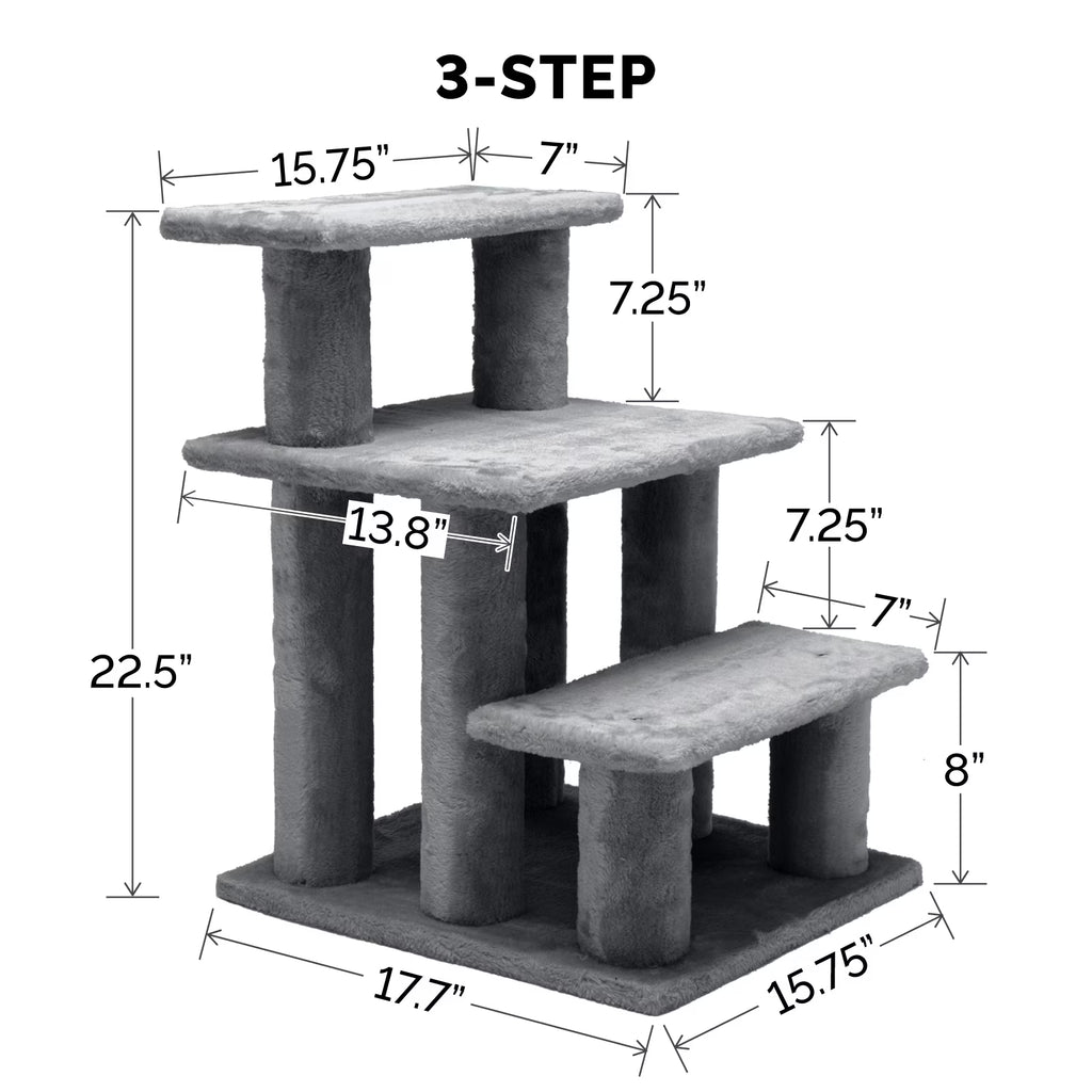 Steady Paws 3-Step Pet Stairs | Safe Climbing for Senior Dogs & Cats