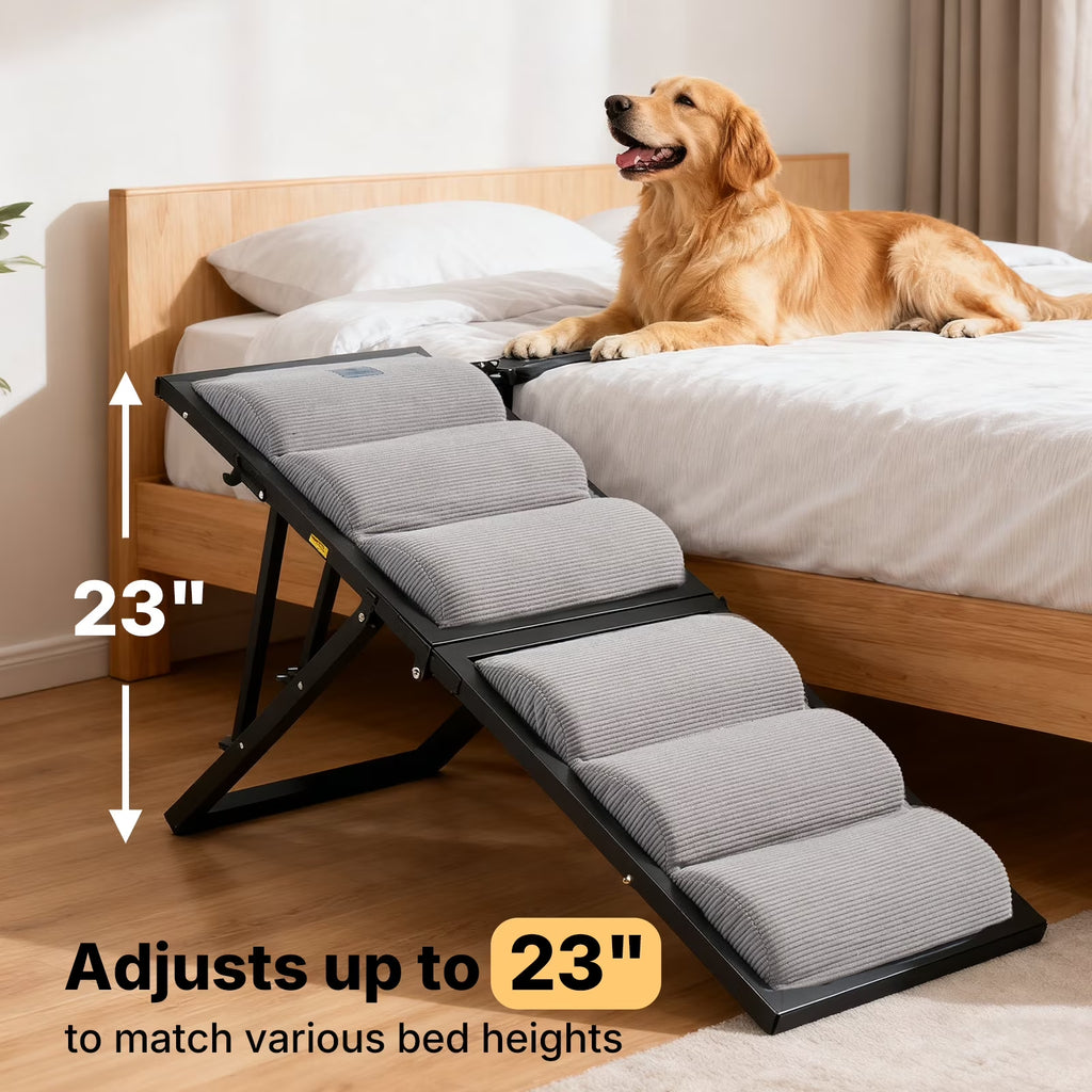 Adjustable Dog Ramp for Bed & Couch | Gentle Access for Senior Dogs