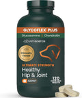 Ultimate Strength Healthy Hip & Joint Chewable Tablets, Glycoflex Glucosamine, Chondroitin and Green-Lipped Mussel Joint Supplement for Dogs, Soothe Joint Discomfort, Chicken, 120 Count