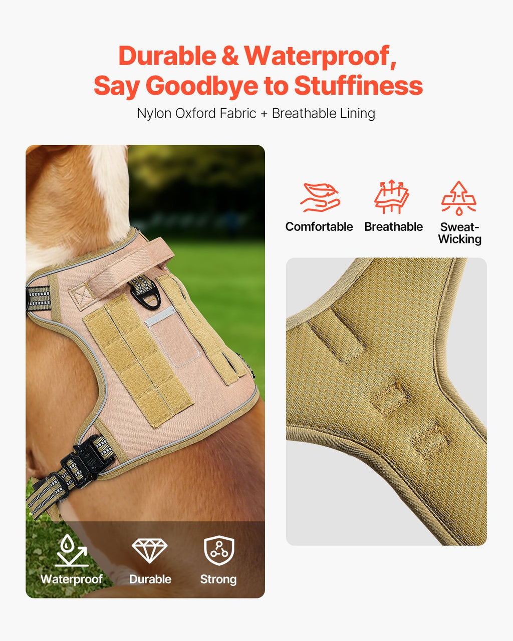 Dog Harness for Large Dogs No Pull Tactical Dog Harness Adjustable Pet Vest