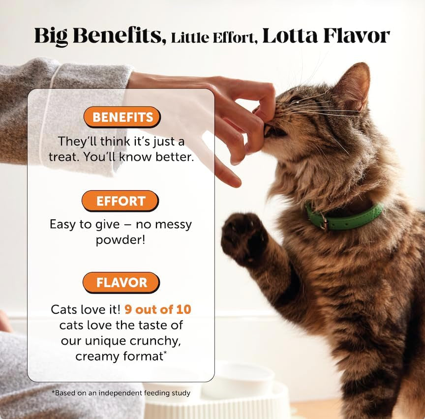 Senior Cat Joint Supplement Crunchy Creamy Hip + Joint for Cats (90-Day Supply)
