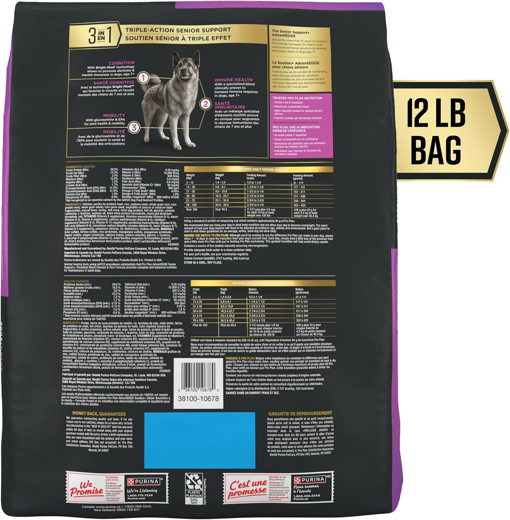 Purina Pro Plan | Dog | Senior 7+ | Advantedge Senior Support plus | Dry | 12 Lb