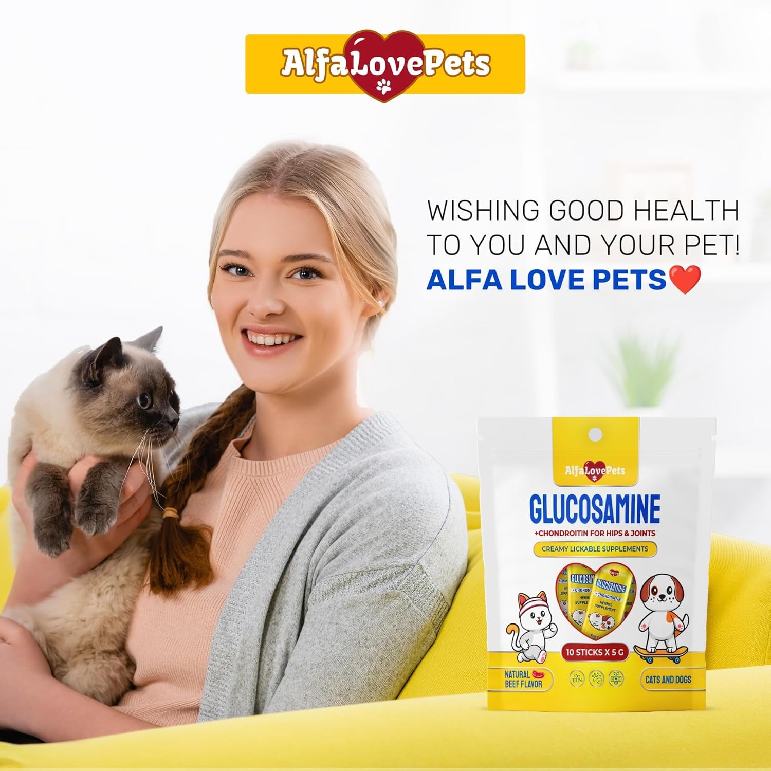 Lickable Glucosamine Sticks · Articulaciones Para Gatos Senior