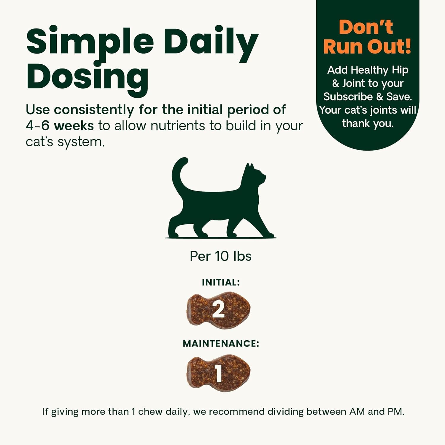 Extra Strength Healthy Hip & Joint Chews for Cats, Glycoflex Glucosamine and Green-Lipped Mussel