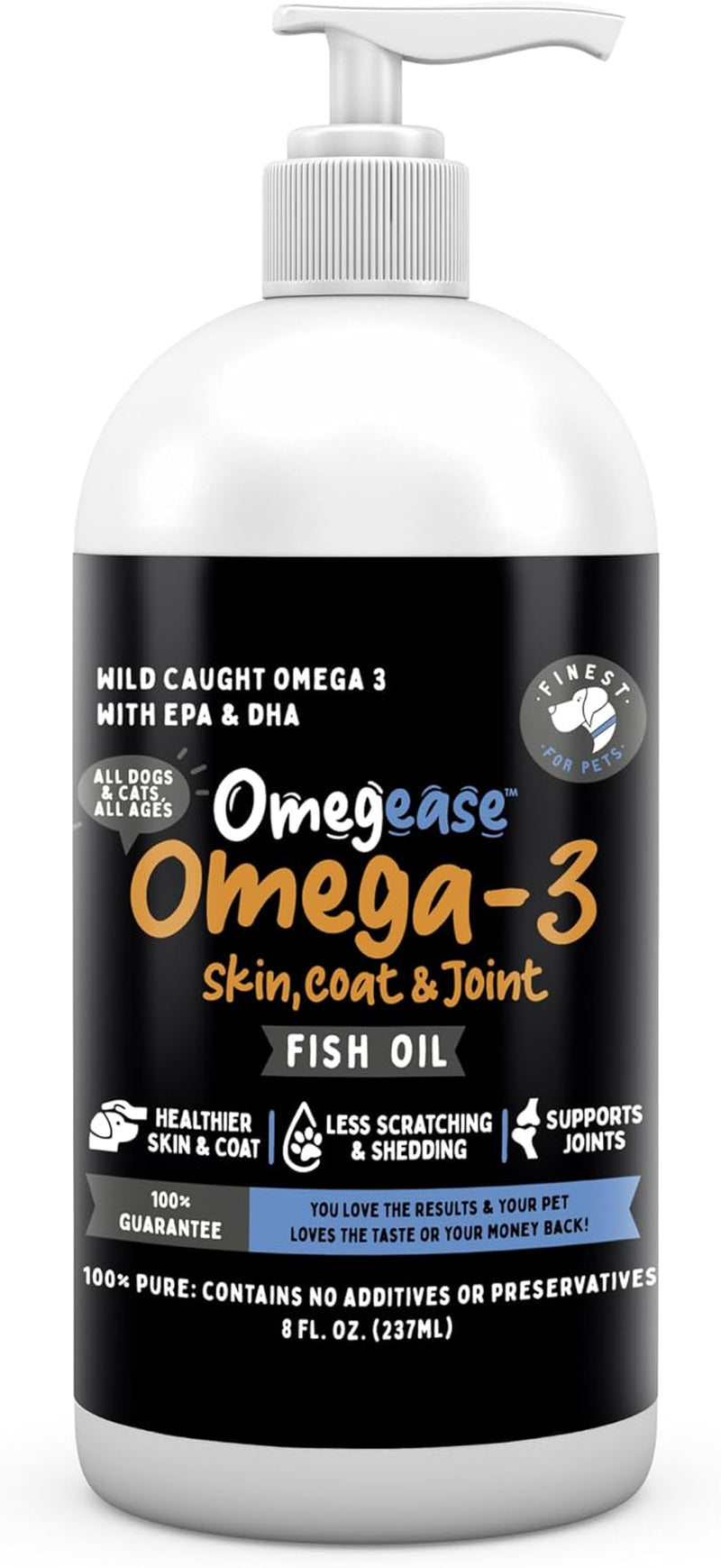 Omegease Fish Oil 100% Puro · Omega-3 Piel, Pelaje Y Articulaciones
