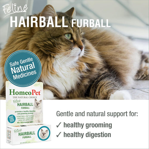 HomeoPet feline hairball control drops for cats
